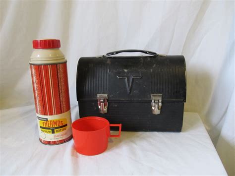 old metal lunch box with thermos|thermos thermal insulated lunch box.